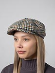 Кепка STETSON арт. 6870206 HATTERAS HARRIS TWEED (голубой / зеленый / коричневый)